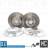 FOR RENAULT CLIO RS 200 FRONT REAR DRILLED BRAKE DISCS BREMBO PADS ABS BEARINGS