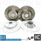 FOR RENAULT CLIO RS 200 FRONT REAR DRILLED BRAKE DISCS BREMBO PADS ABS BEARINGS