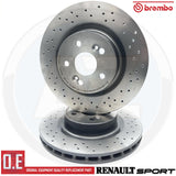 For Renault Megane Sport 225 Clio 197 200 Front Drilled Brake Discs Brembo Pads