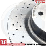 For Renaultsport Clio Sport MK3 197 200 Front Kinetix Drilled Brake Discs TX095