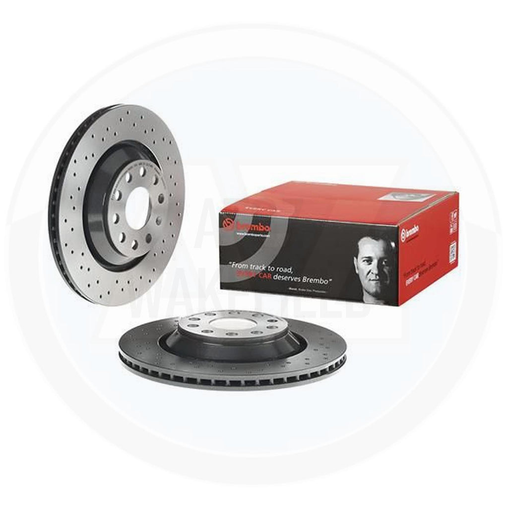 FOR SEAT LEON CUPRA REAR DRILLED BREMBO XTRA PERFORMANCE BRAKE DISCS PAIR 310mm