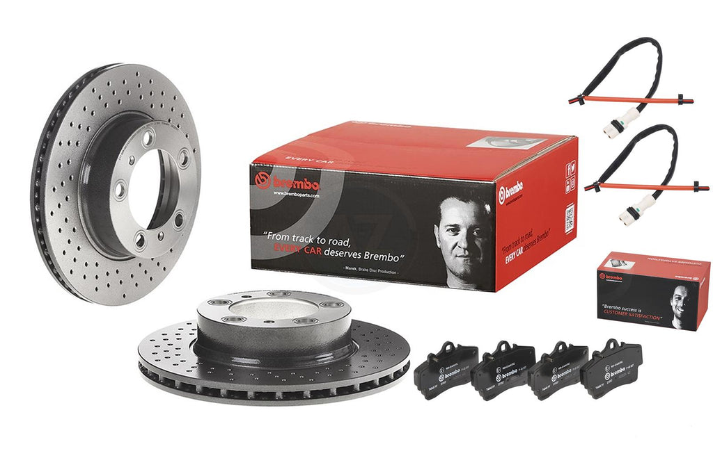 FOR PORSCHE BOXSTER CAYMAN (987) 2.7 BREMBO FRONT BRAKE DISCS PADS WEAR SENSORS