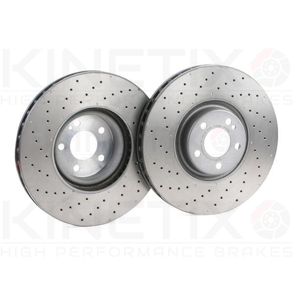 FOR MERCEDES C43 E43 GLC43 E53 AMG EQC400 DRILLED FRONT BRAKE DISCS PAIR 360mm