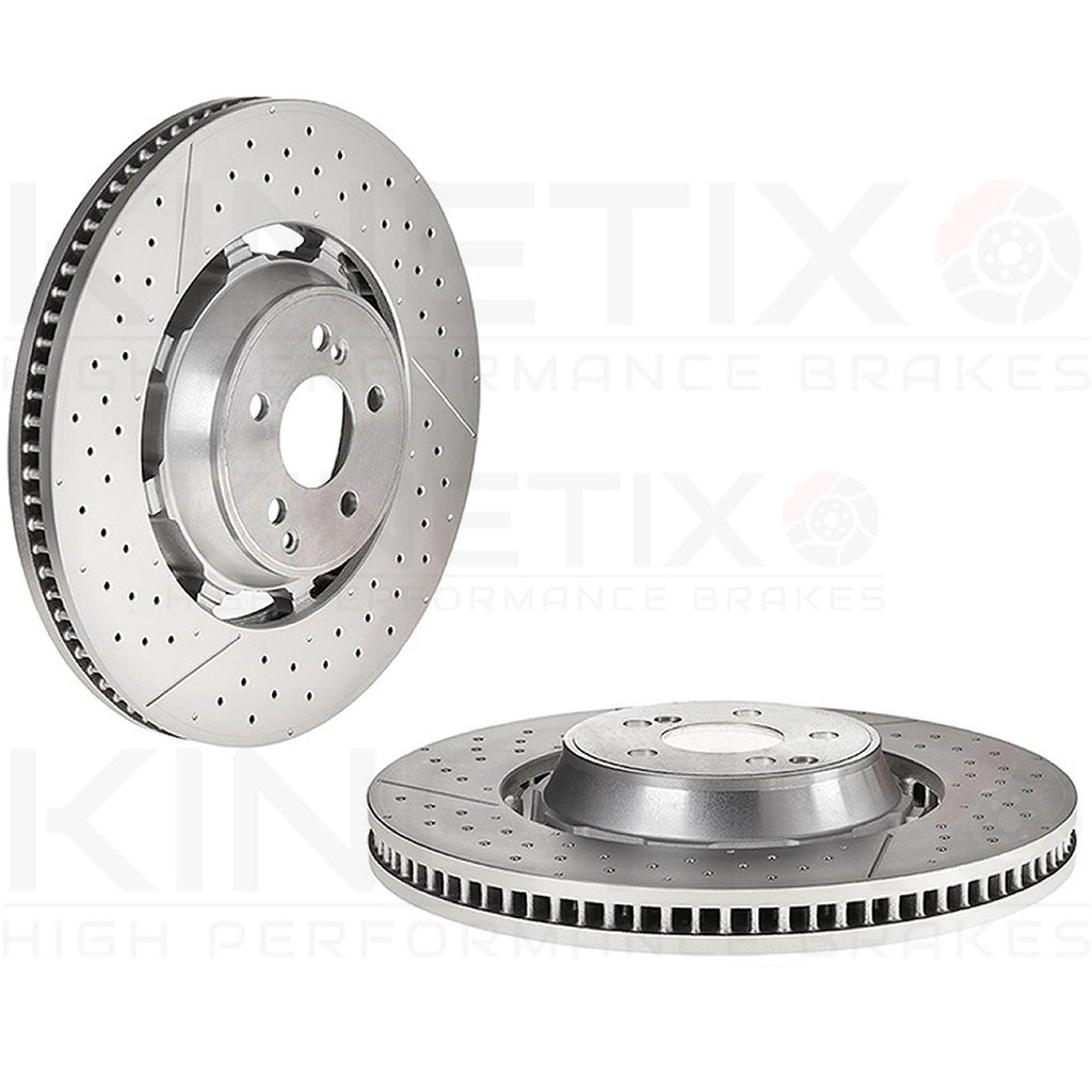 FOR MERCEDES GLE63 GLE63S AMG 2019- DRILLED GROOVED FRONT BRAKE DISCS PAIR 400mm