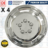 FOR TRANSIT SPRINTER TRANSPORTER 15" CHROME DEEP DISH WHEEL TRIMS HUBS CAPS X4