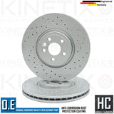 FOR JAGUAR F-PACE F PACE 2.0 P400e X761 CROSS DRILLED FRONT BRAKE DISCS 350mm