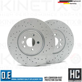 FOR JAGUAR F PACE 2.0 Ti4 DRILLED FRONT BRAKE DISCS PADS WEAR SENSOR WIRE 350mm