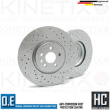 FOR JAGUAR I PACE E400 DRILLED FRONT BRAKE DISCS PADS WEAR SENSOR WIRE 350mm