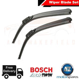 2X WINDSCREEN WIPER BLADES (PAIR) 3397118955 BOSCH SET A955S QUALITY REPLACEMENT