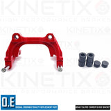 FOR AUDI SEAT SKODA VW REAR BRAKE CALIPER CARRIER SLIDERS BRACKETS PAIR RED