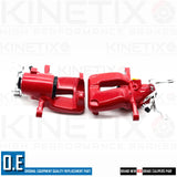 2 REAR BRAKE CALIPER RED POWDER COATED FOR VW GOLF GTI MK5 MK6 SOLID DISCS