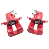 2 REAR BRAKE CALIPER RED POWDER COATED FOR VW GOLF GTI MK5 MK6 SOLID DISCS