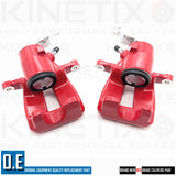 2 REAR BRAKE CALIPER RED POWDER COATED GOLF MK5 GTi LEON CUPRA SKODA OCTAVIA RS