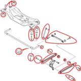 FOR MONDEO ST220 SALOON HATCH REAR SUSPENSION TRAILING ARMS LINKS RODS BUSHES K1