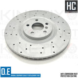 FOR BMW M135i xDrive 2019- F40 DRILLED PERFORMANCE FRONT BRAKE DISCS PAIR 360mm