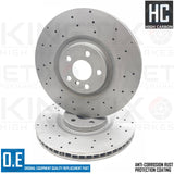 FOR BMW M135i xDrive 2019- F40 DRILLED PERFORMANCE FRONT BRAKE DISCS PAIR 360mm