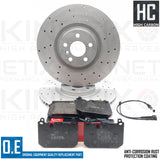 FOR BMW 128ti 2020- F40 DRILLED FRONT BRAKE DISCS APEC PADS SENSOR 360mm