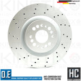 FOR ABARTH PUNTO 1.4 SUPERSPORT DRILLED FRONT BRAKE DISCS BREMBO PADS 305mm