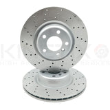 FOR BMW 420d 430d 435d F32 F33 F36 M SPORT DRILLED REAR BRAKE DISCS PAIR 345mm