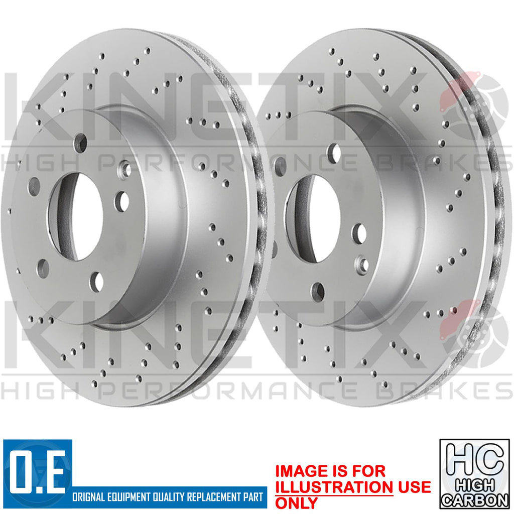 FOR ALFA ROMEO STELVIO 2.2 D KINETIX FRONT CROSS DRILLED BRAKE DISCS PAIR 330mm