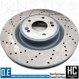 FOR KIA STINGER 3.3 GDI 17- FRONT PERFORMANCE CROSS DRILLED BRAKE DISCS 350mm