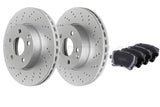 FOR AUDI S8 5.2 FSi 2006-2010 REAR CROSS DRILLED KINETIX BRAKE DISCS PADS 355mm