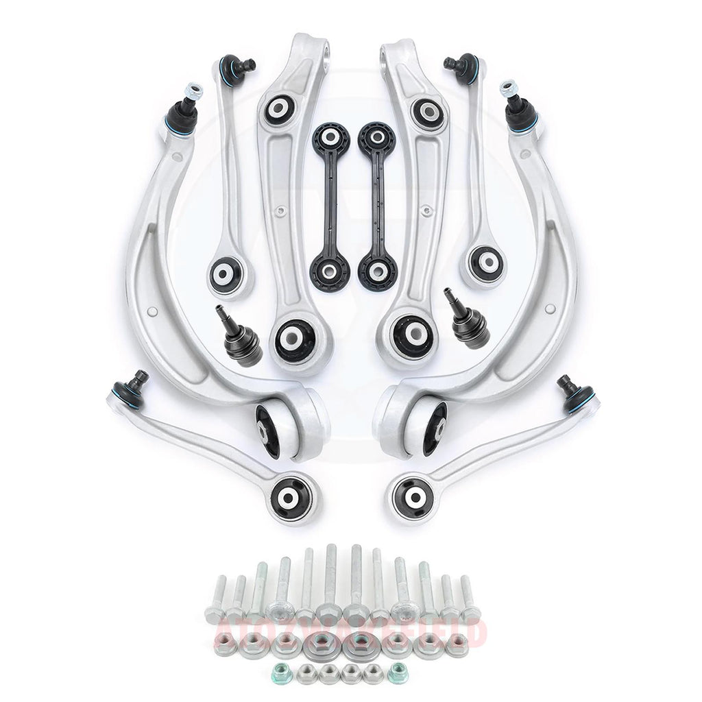 FOR AUDI A6 C7 FRONT UPPER LOWER SUSPENSION WISHBONE ARMS LINKS BALL JOINTS KIT
