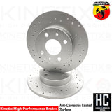 FOR ABARTH 595 COMPETIZIONE REAR DRILLED BRAKE DISCS BREMBO PADS SENSOR 240mm