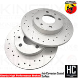 FOR ABARTH 595 COMPETIZIONE REAR DRILLED BRAKE DISCS BREMBO PADS SENSOR 240mm