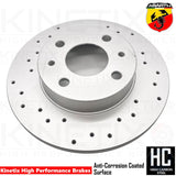 FOR ABARTH 595 COMPETIZIONE REAR DRILLED BRAKE DISCS BREMBO PADS SENSOR 240mm