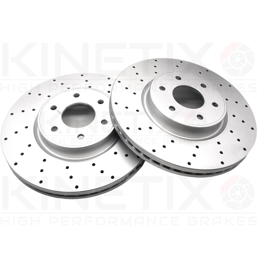 FOR MERCEDES X220d X250d X350d CROSS DRILLED COATED REAR BRAKE DISCS PAIR 307mm