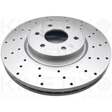 FOR MERCEDES X220d X250d X350d CROSS DRILLED COATED REAR BRAKE DISCS PAIR 307mm