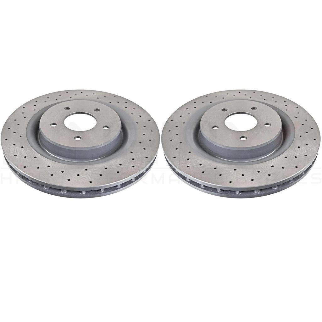 FOR MERCEDES CLS220d 2018- BONDED CROSS DRILLED FRONT BRAKE DISCS PAIR 330mm