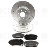 FOR MERCEDES X-CLASS X350d AMG FRONT DRILLED HIGH CARBON BRAKE DISCS PADS 320mm