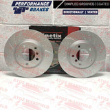 FOR BMW Z3 E36 FRONT KINETIX DIMPLED AND GROOVED BRAKE DISCS MINTEX PADS SESNOR