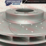 FOR BMW Z3 E36 FRONT KINETIX DIMPLED AND GROOVED BRAKE DISCS MINTEX PADS SESNOR