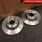 BMW X5 X6 M SPORT REAR DRILLED PERFORMANCE BRAKE DISCS PLATINUM PADS WIRE 345mm