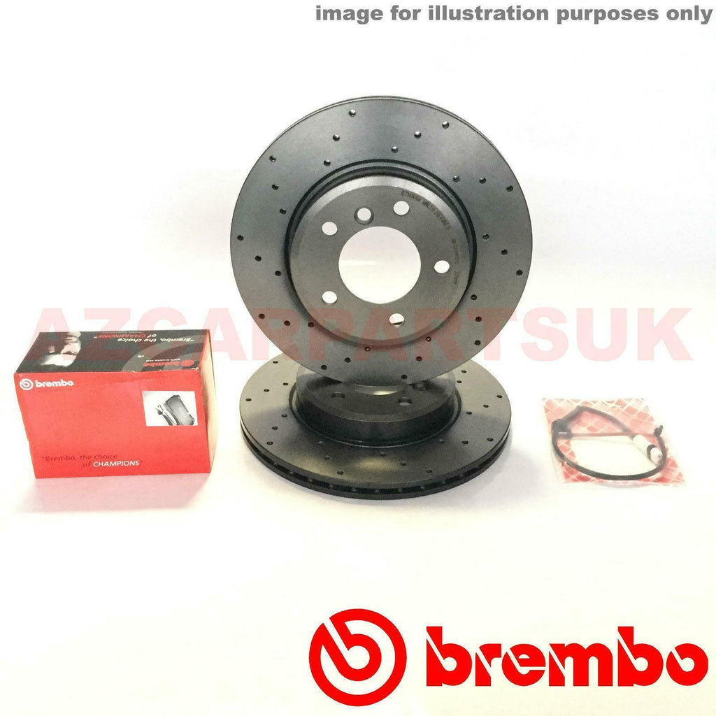 Bmw E46 320d + M Sport Rear Drilled Brembo Brake Discs And Pads + Wear Sensor