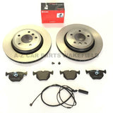 Bmw E46 Rear Coated (Painted) Brembo Brake Discs And Brembo Pads + Wear Sensor