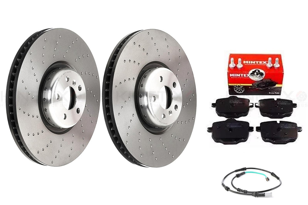 FOR BMW 550i M550d 650i 740i 740Li 750d 750Ld DRILLED REAR BRAKE DISCS PADS 345m