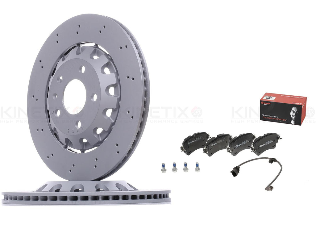 FOR AUDI RS4 RS5 B9 REAR BRAKE DISCS BREMBO PADS & WEAR SENSOR 330mm 8W0615601G