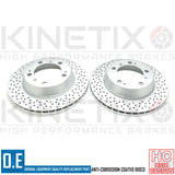 FITS PORSCHE BOXSTER KINETIX REAR CROSS DRILLED BRAKE DISCS PAIR 299mm COATED