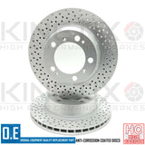 FOR PORSCHE 911 CARRERA 3.8 FRONT REAR CROSS DRILLED BRAKE DISCS 318mm 299mm