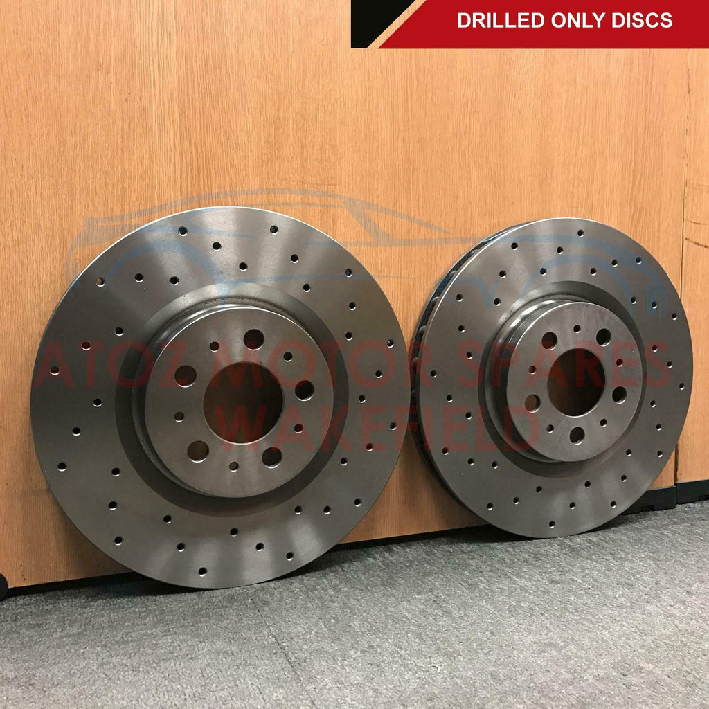 FOR ALFA ROMEO GIULIA 2.2 TD 2015- KINETIX FRONT CROSS DRILLED BRAKE DISCS 305mm