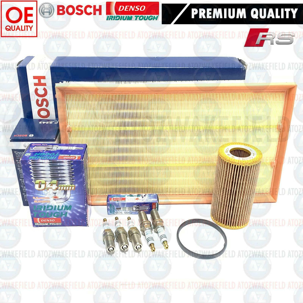 FOR AUDI 2.5 RS3 TT RS Q3 OIL AIR FILTER DENSO IRIDIUM TOUGH UPGRADE SPARK PLUGS