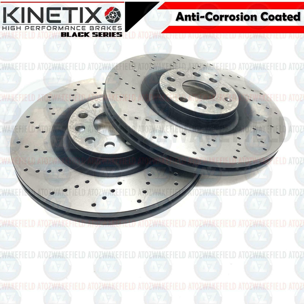 FOR AUDI A1 SEAT ARONA IBIZA VW POLO T-CROSS FRONT DRILLED KINETIX BRAKE DISCS