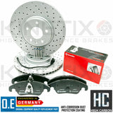 FOR AUDI A6 2.0 TFSI C7 FRONT DRILLED BRAKE DISCS BREMBO PADS & SENSOR 320mm