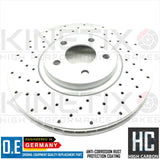 FOR AUDI A6 2.0 TFSI C7 FRONT DRILLED BRAKE DISCS BREMBO PADS & SENSOR 320mm