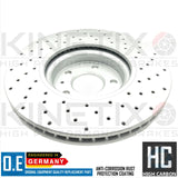 FOR AUDI A6 2.0 TFSI C7 FRONT DRILLED BRAKE DISCS BREMBO PADS & SENSOR 320mm