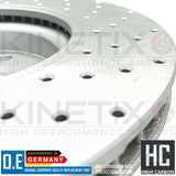 FOR AUDI A6 2.0 TFSI C7 FRONT DRILLED BRAKE DISCS BREMBO PADS & SENSOR 320mm